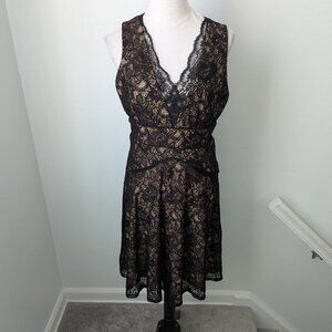 NWOT Simply Liliana Black Lace Overlay Sleeveless Dress, 8